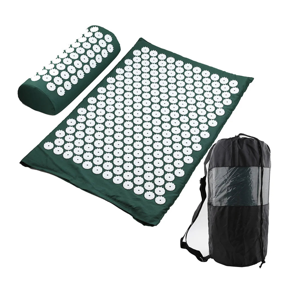 65*40cm Acupressure Mat Sensi Massage Mat Pillow Set applicator for Neck Foot Yoga Mat with Needle Back Cushion 2024 NEW
