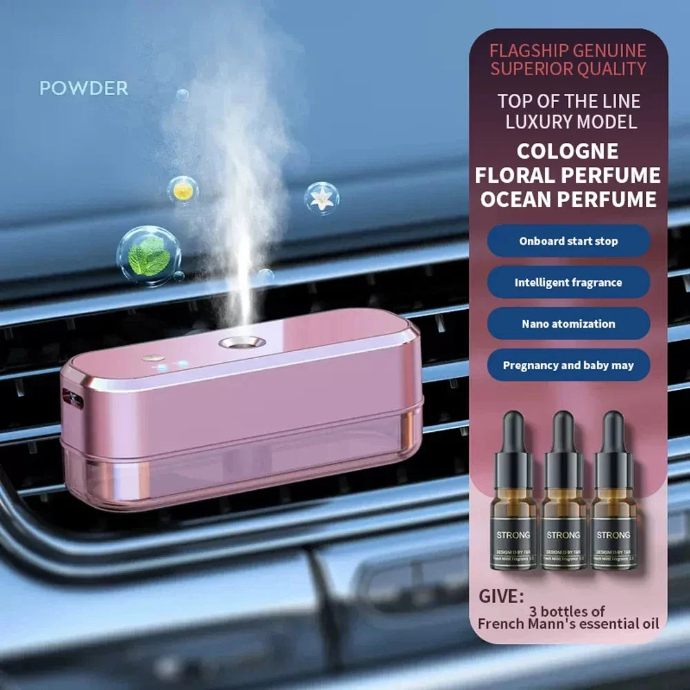 Essential Oil Diffuser Smart Car Diffuser Air Freshener Hanging Humidifier Clip Ventilation Diffuser Car Perfume Aromatherapy