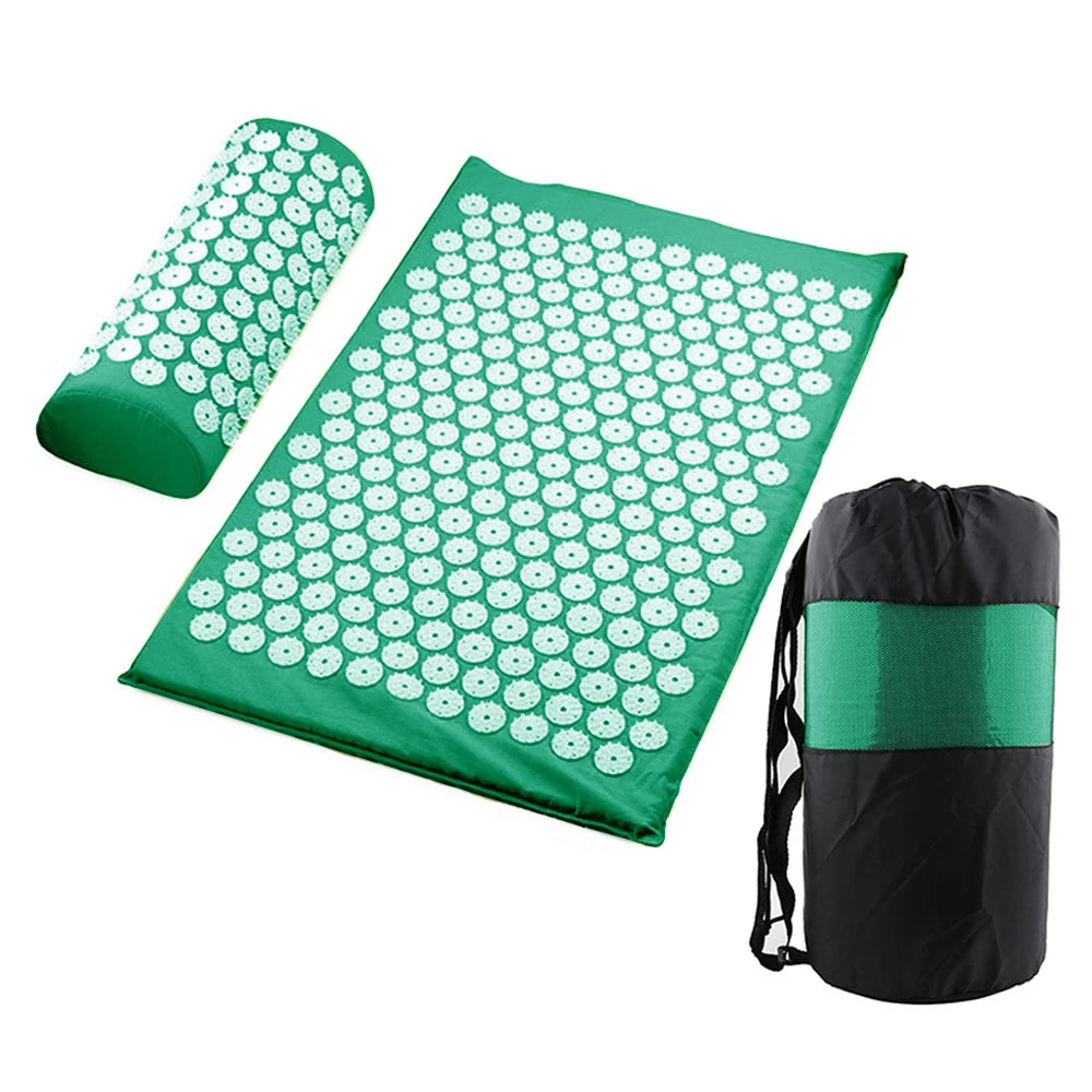 65*40cm Acupressure Mat Sensi Massage Mat Pillow Set applicator for Neck Foot Yoga Mat with Needle Back Cushion 2024 NEW