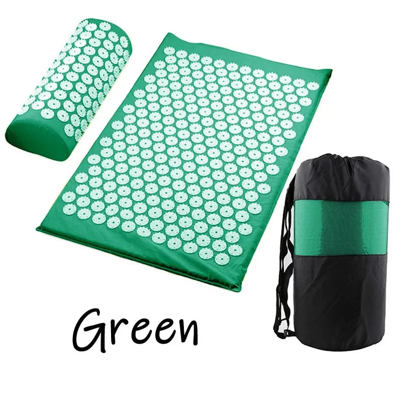 65*40cm Acupressure Mat Sensi Massage Mat Pillow Set applicator for Neck Foot Yoga Mat with Needle Back Cushion 2024 NEW