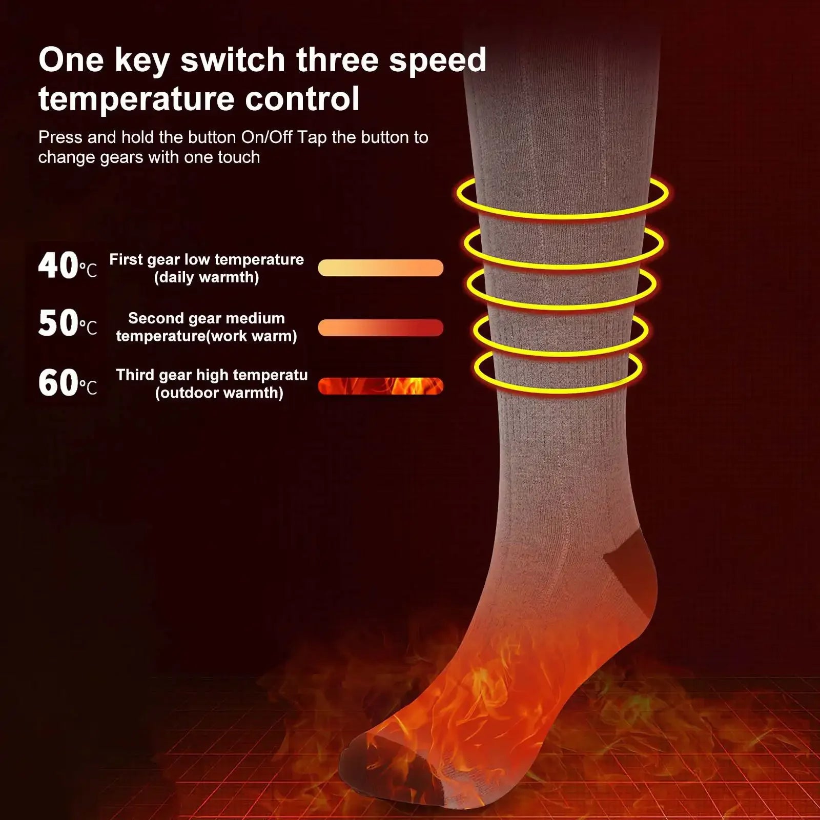New App Temperature Control Heating Socks Usb Charging Heating Socks For Men And Women Warm Heating Socks Lndividual Warmth