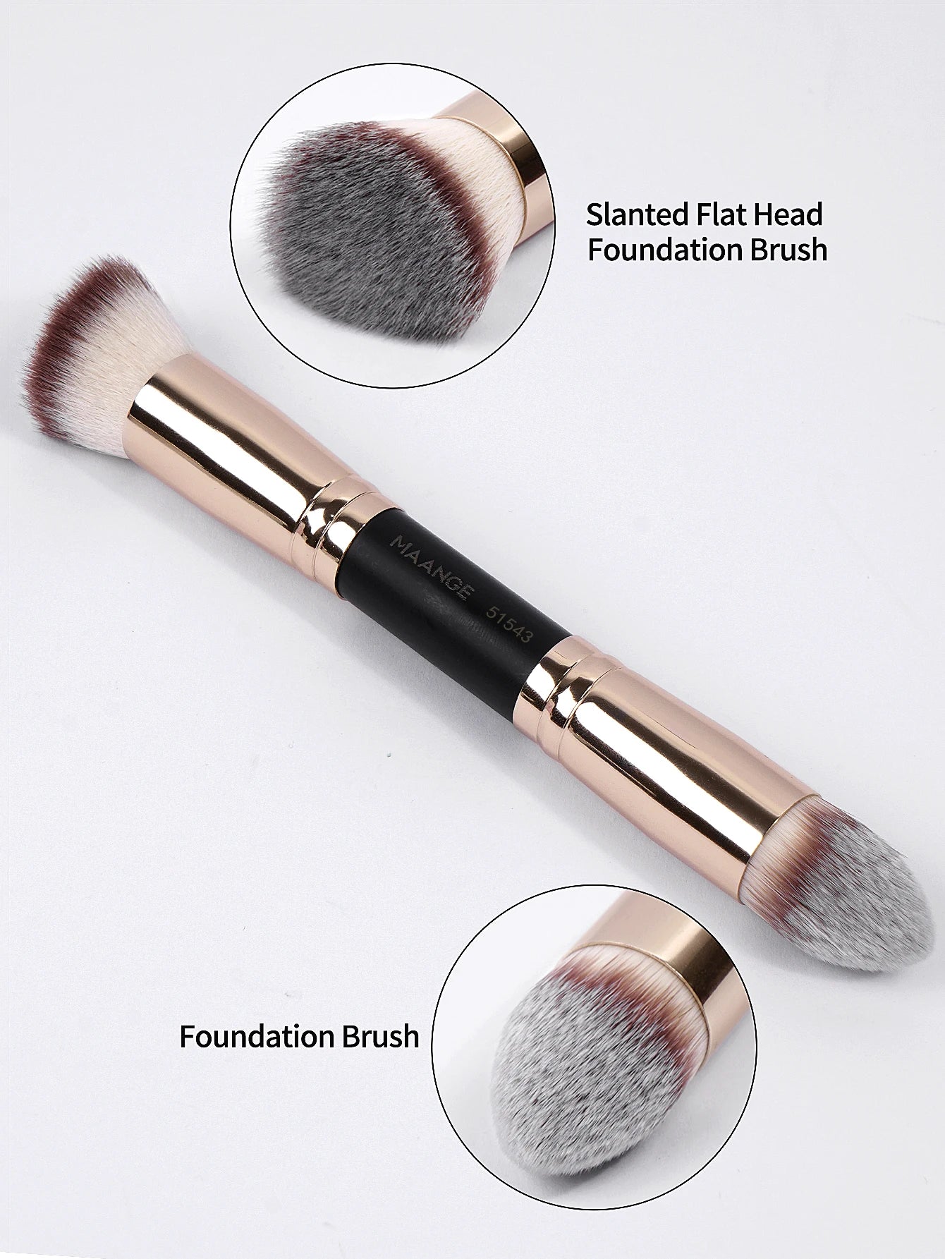 MAANGE 4pcs Basic Makeup Brushes Set With Box Dual-ended Foundations Powder Blush Details for Eyeshadow Brushes Beginner Travel