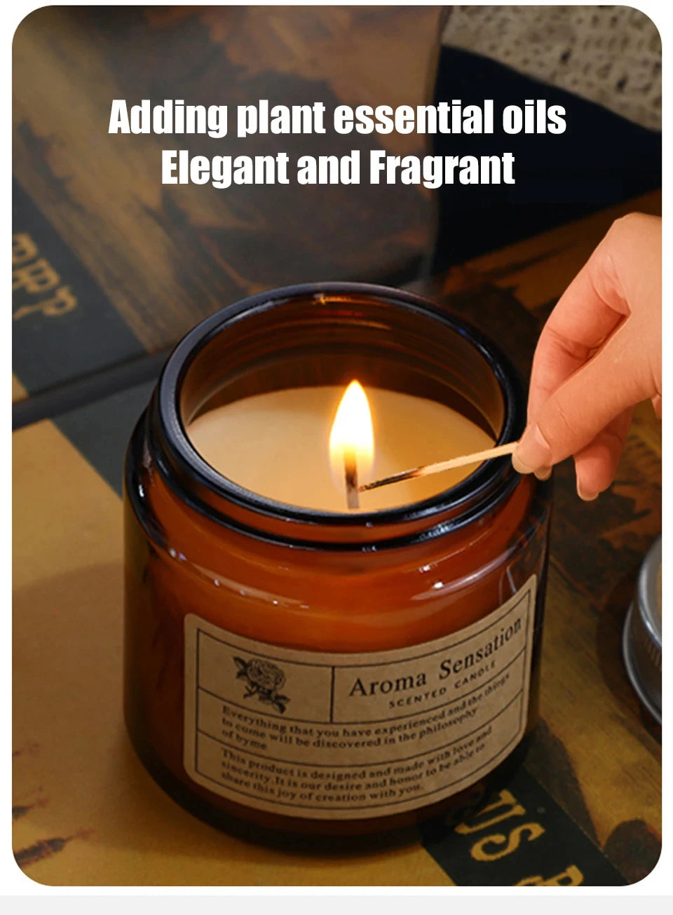 Bougie Parfumée Relaxante – Cire de Soja & Huiles Essentielles