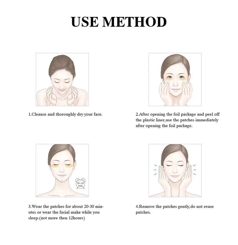 5/10/20/30 Pairs Crystal Gold Eye Patches Anti Dark Circles Remove Eye Bags Moisturizing Golden Collagen Eye Mask Skin Care Eyes