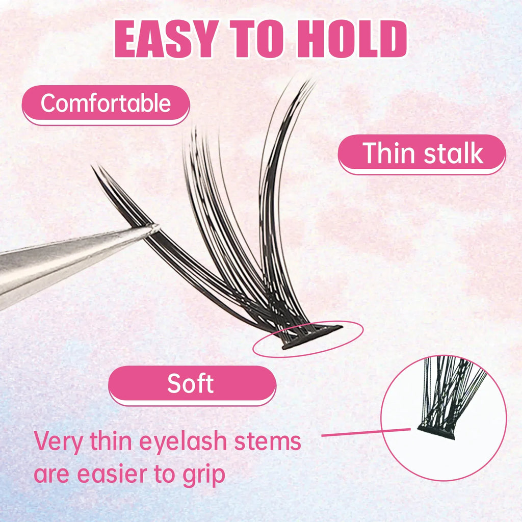 DIY Lashes Extension Kit Eyelashes 200 PCS Clusters Lash Bond and Seal Makeup Tools for Gluing Lashes Gluing Glue Accessories
