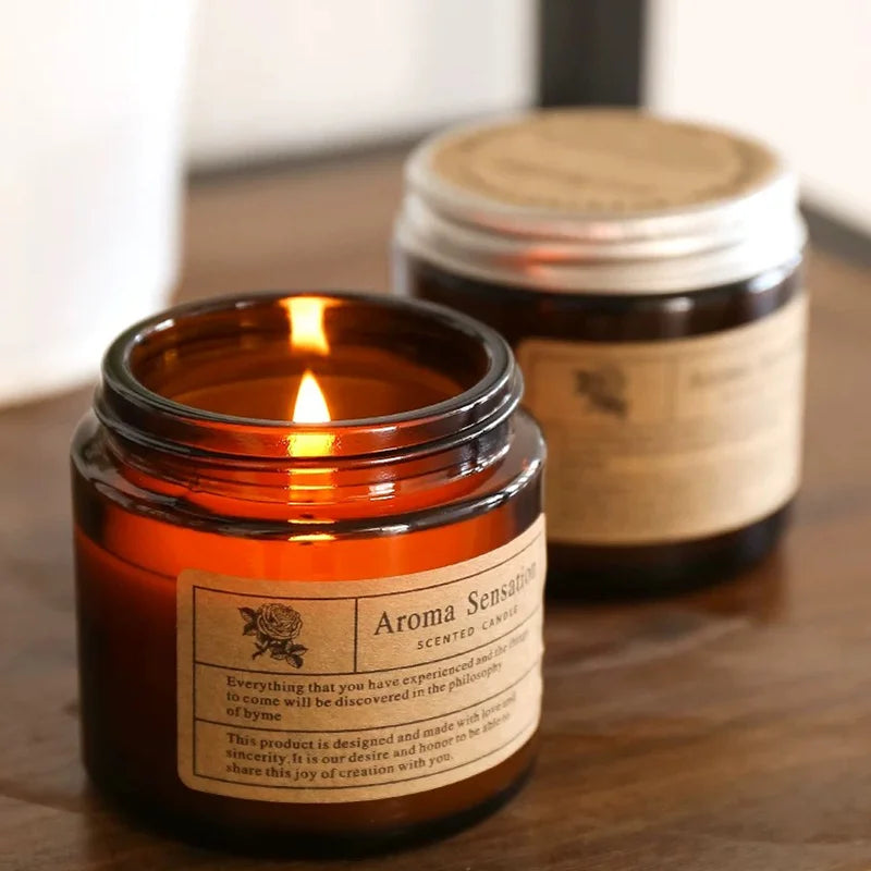 Bougie Parfumée Relaxante – Cire de Soja & Huiles Essentielles