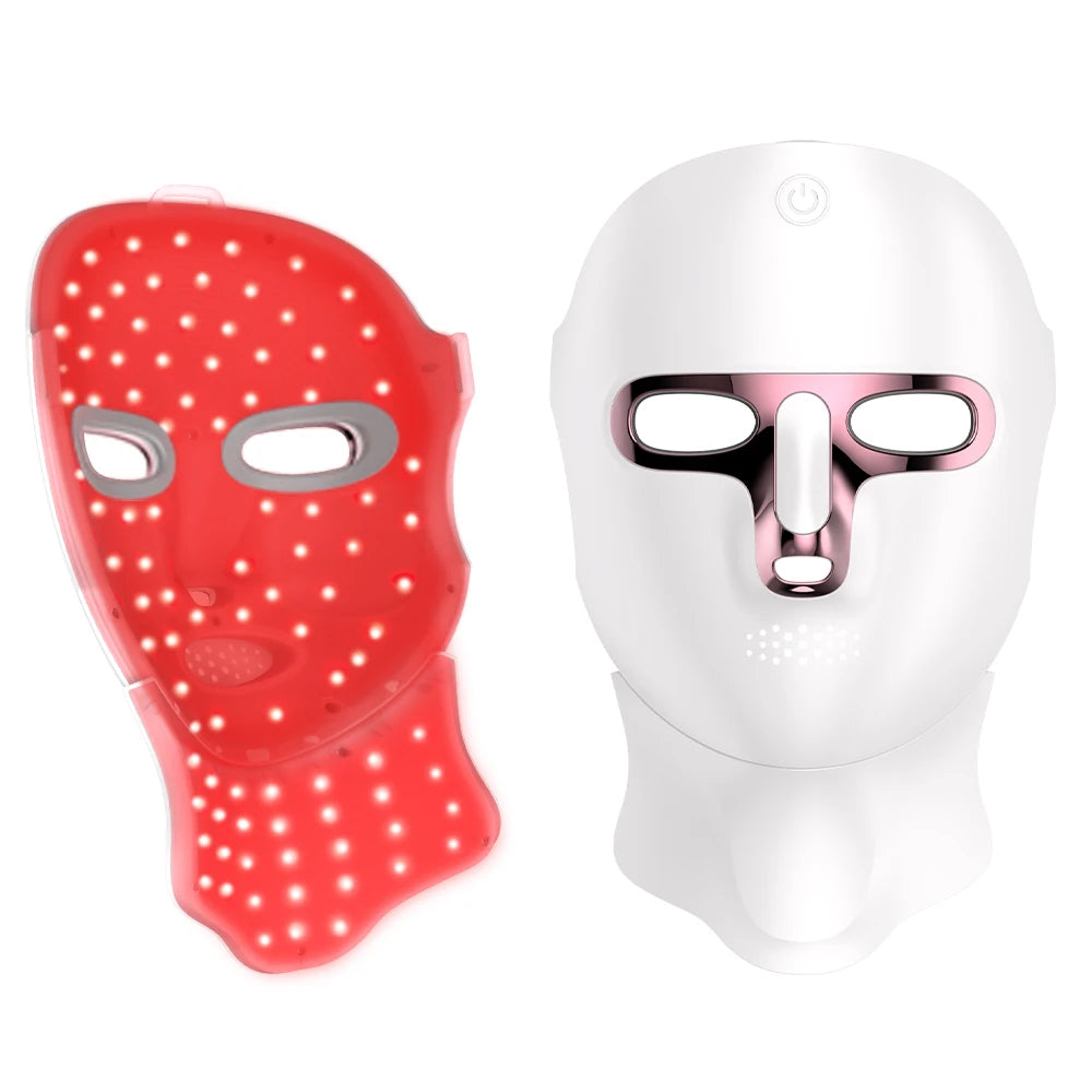 7 Color LED Facial Mask Face and Neck Photon Skin Rejuvenation Whitening Tighten Rechargeable Neck Face Care Beauty Treatment