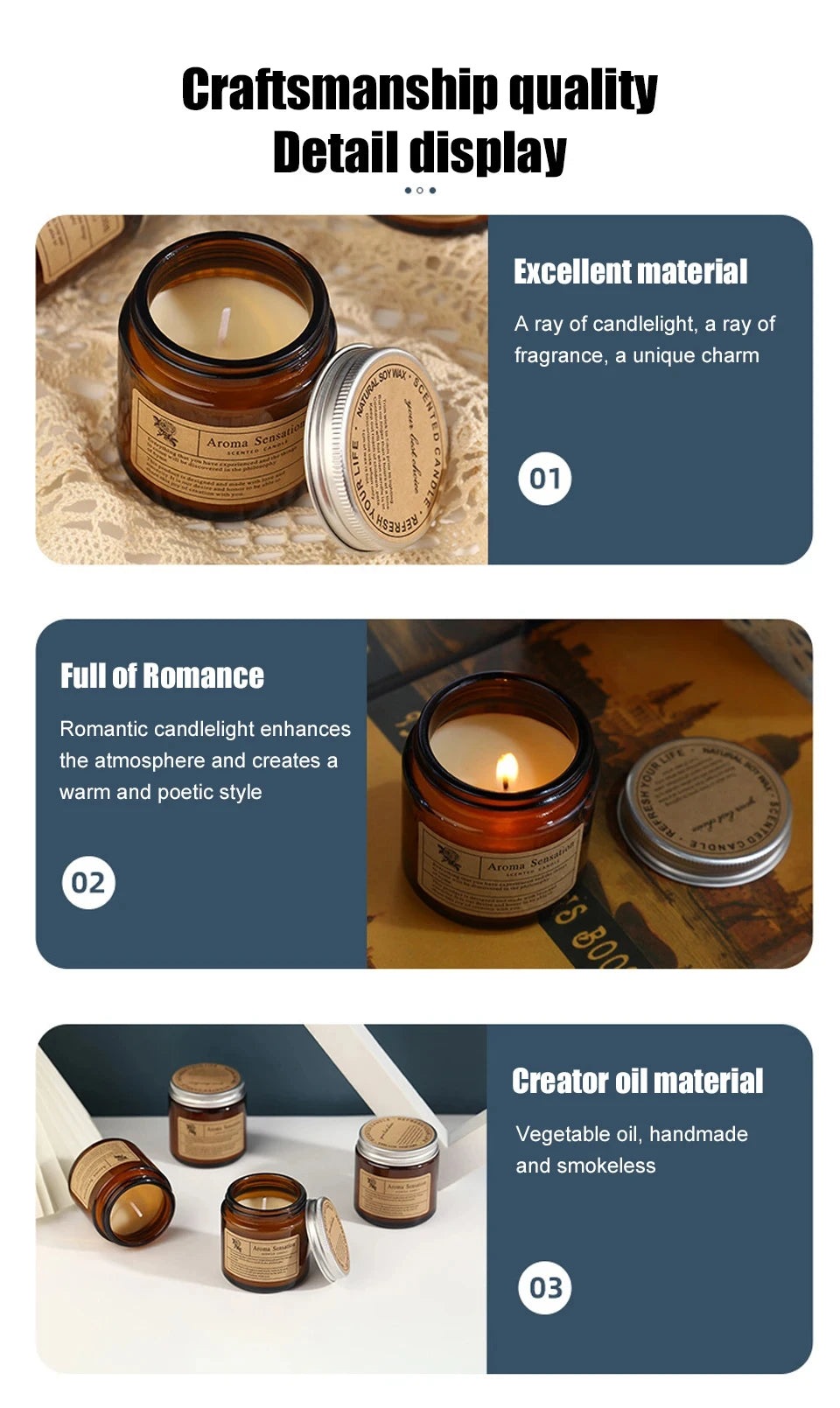Bougie Parfumée Relaxante – Cire de Soja & Huiles Essentielles