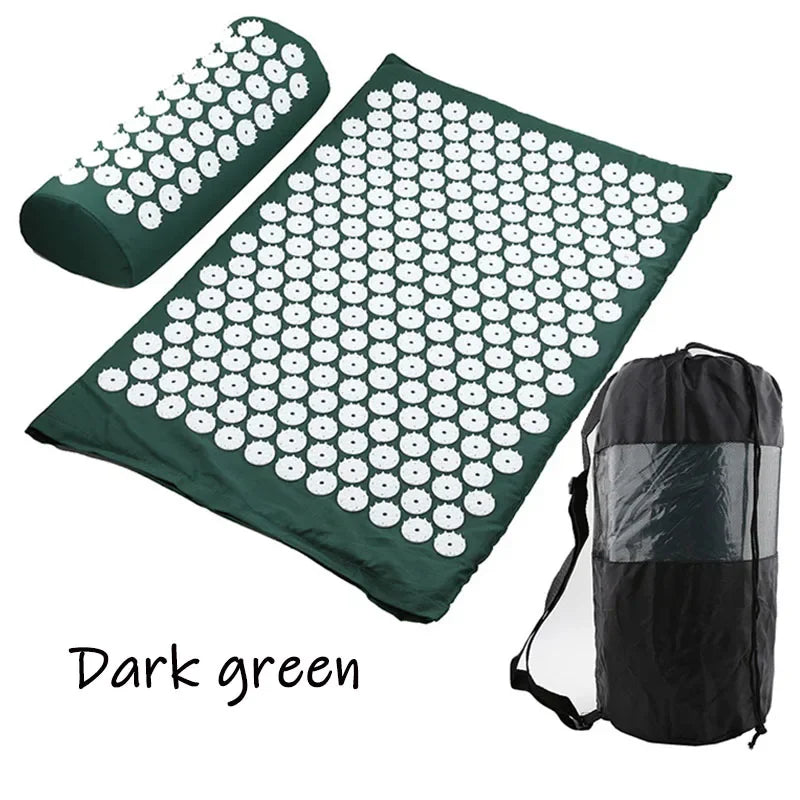65*40cm Acupressure Mat Sensi Massage Mat Pillow Set applicator for Neck Foot Yoga Mat with Needle Back Cushion 2024 NEW