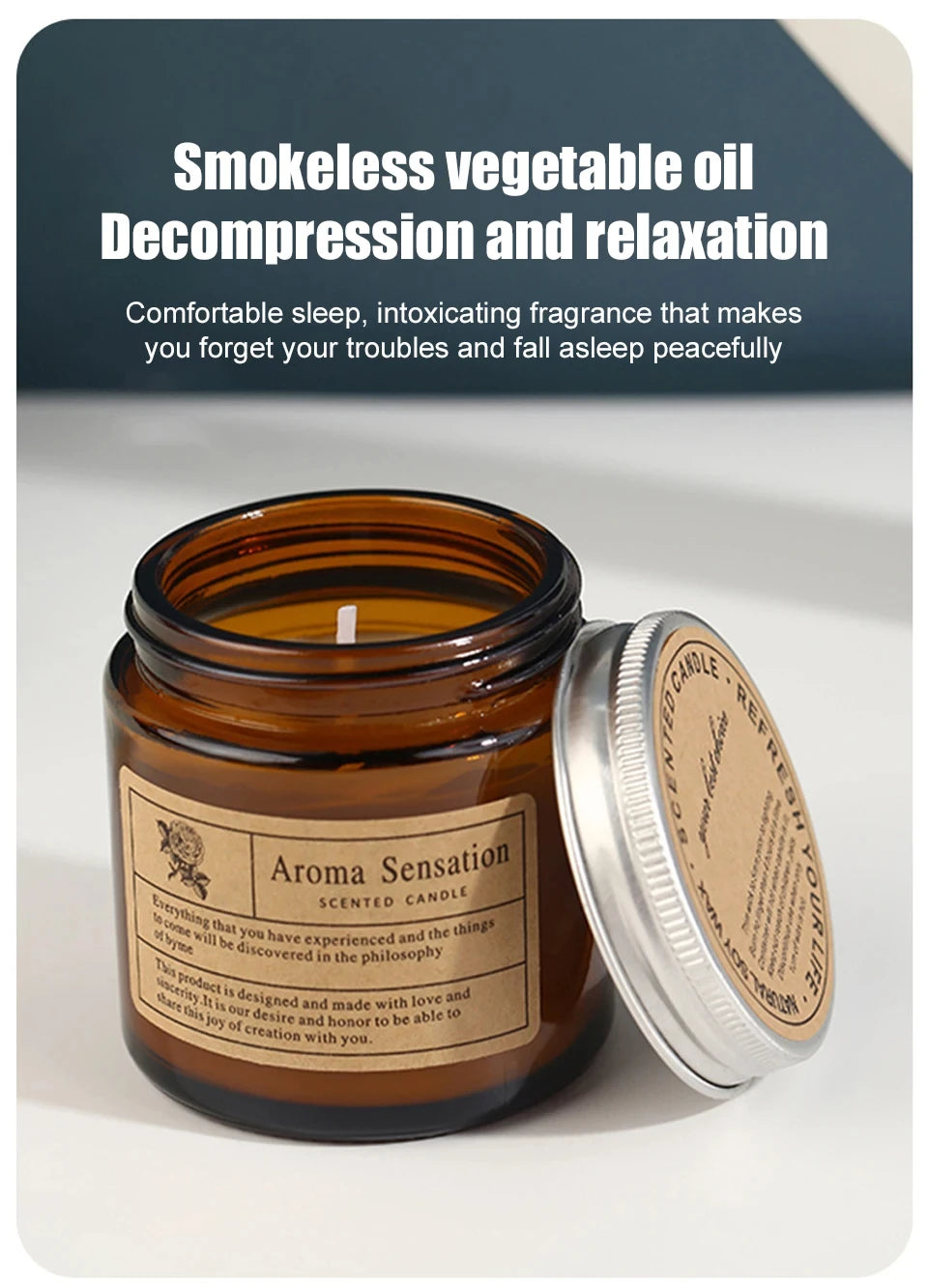 Bougie Parfumée Relaxante – Cire de Soja & Huiles Essentielles