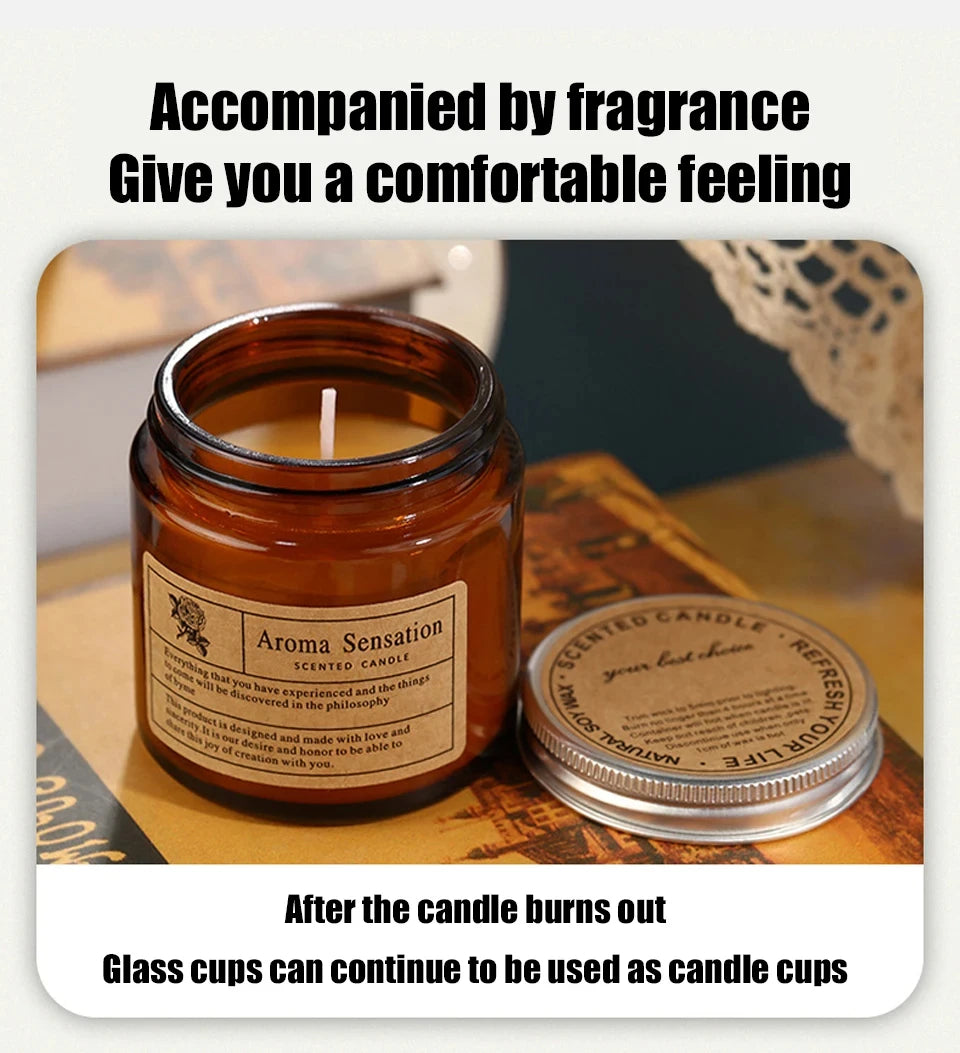 Bougie Parfumée Relaxante – Cire de Soja & Huiles Essentielles