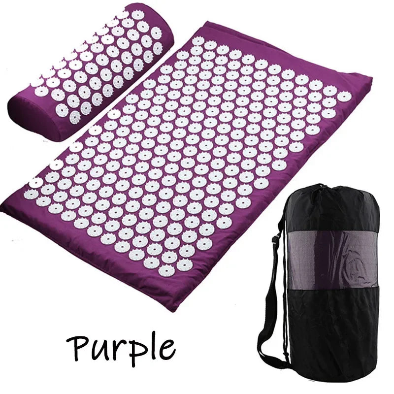 65*40cm Acupressure Mat Sensi Massage Mat Pillow Set applicator for Neck Foot Yoga Mat with Needle Back Cushion 2024 NEW
