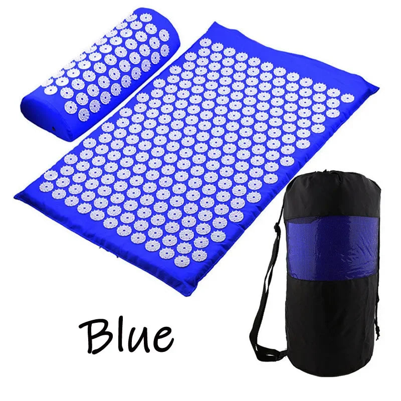 65*40cm Acupressure Mat Sensi Massage Mat Pillow Set applicator for Neck Foot Yoga Mat with Needle Back Cushion 2024 NEW