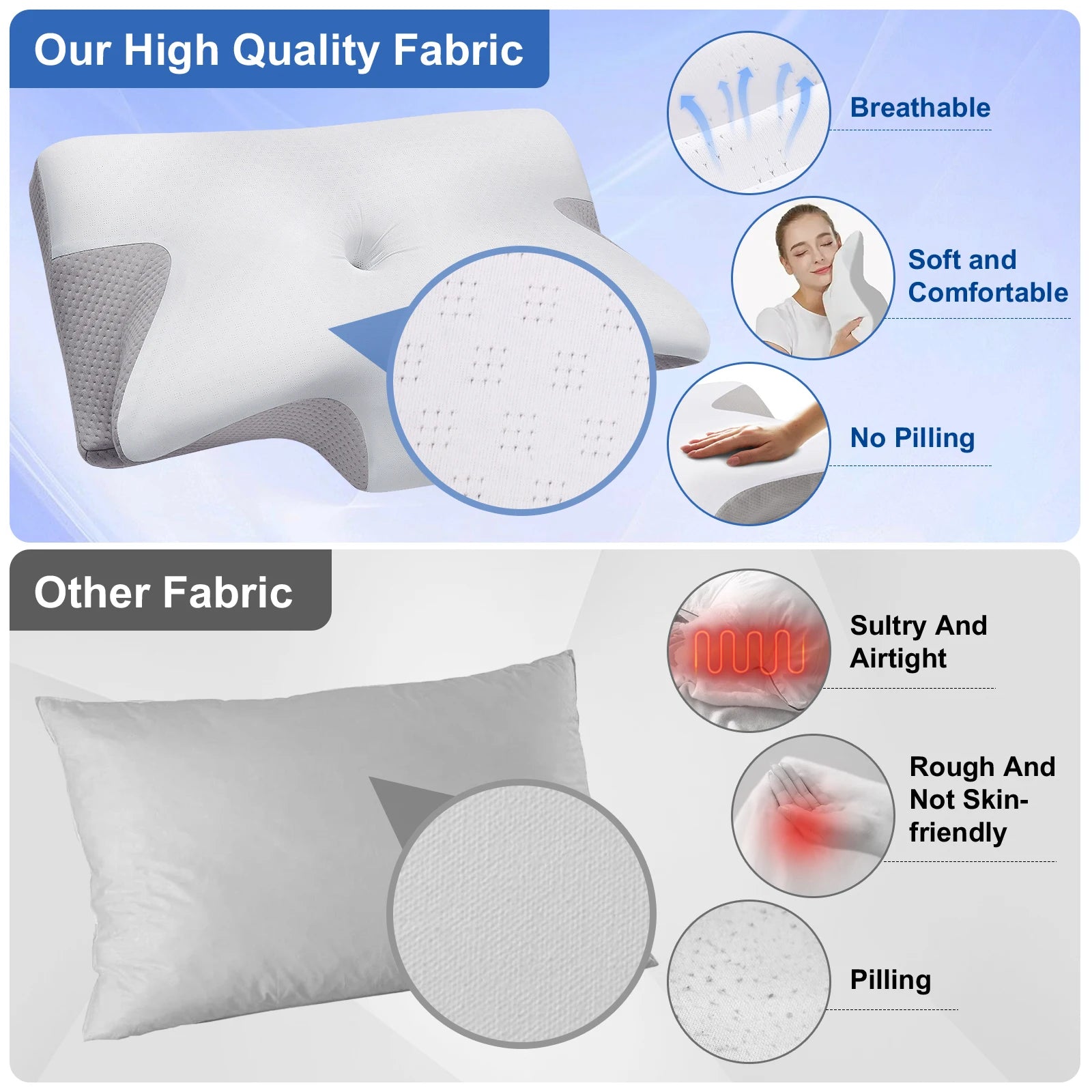 high pillows are taller and thicker, not deformed or collapsed, protecting the cervical spine and helping sleep memory pillow