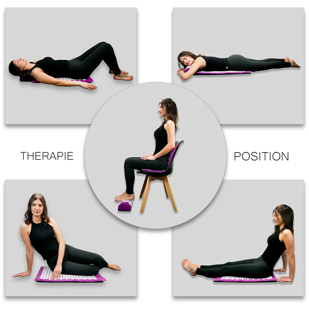 65*40cm Acupressure Mat Sensi Massage Mat Pillow Set applicator for Neck Foot Yoga Mat with Needle Back Cushion 2024 NEW