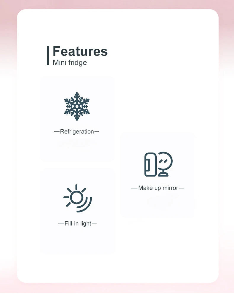 4L Mini Makeup Fridge WIth LED Light Mirror Portable Cosmetic Storage Refrigerator Keep fresh Cooler for Home Car Dual Use