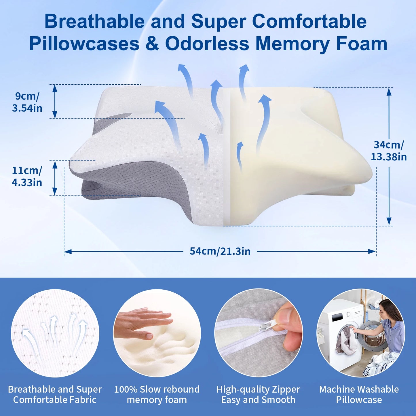 high pillows are taller and thicker, not deformed or collapsed, protecting the cervical spine and helping sleep memory pillow