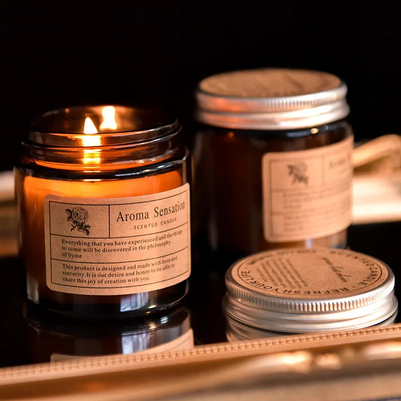 Bougie Parfumée Relaxante – Cire de Soja & Huiles Essentielles